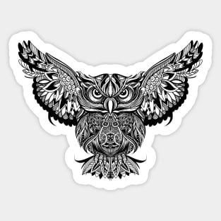 Owl with open wings and claws Sticker